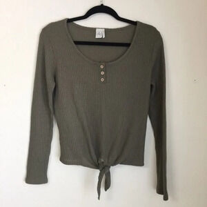 PAPER CRANE | Henley Green Waffle Knit Tie Small